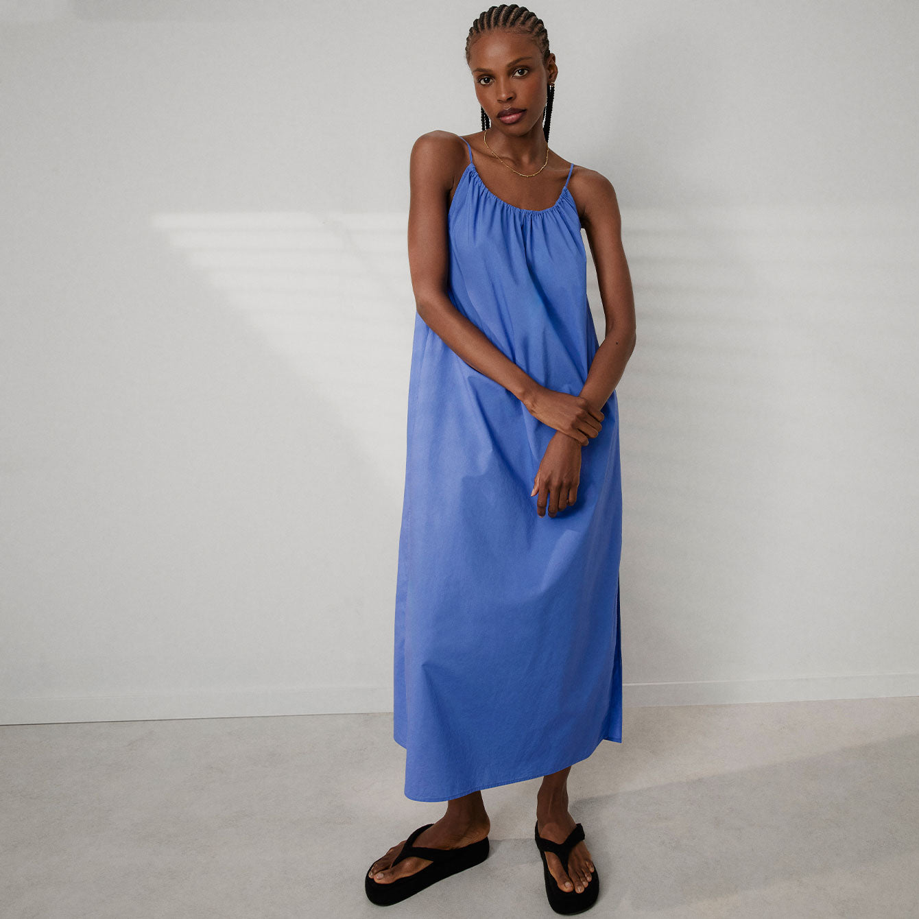 Lunya Women's Airy Cotton Nightgown - Blue - Nightwear Lunya Women's Airy Cotton Nightgown - Blue - Nightwear