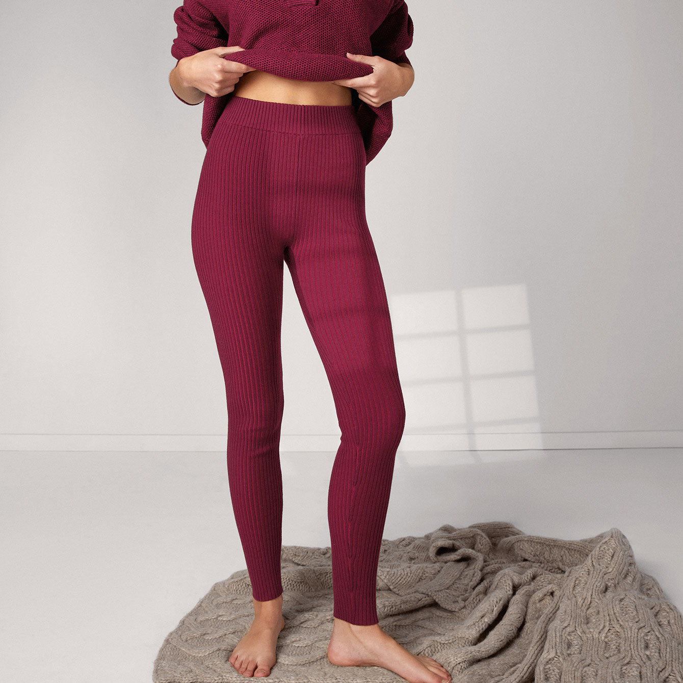 Lunya: Cozy Cotton Silk Ribbed Legging - Calm Tan — NAHARA HEALING ARTS