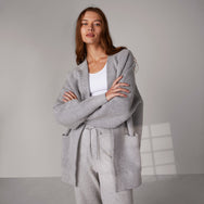Women's Cozy Cotton Silk Open Front Cardigan - #Mellow Grey Heather