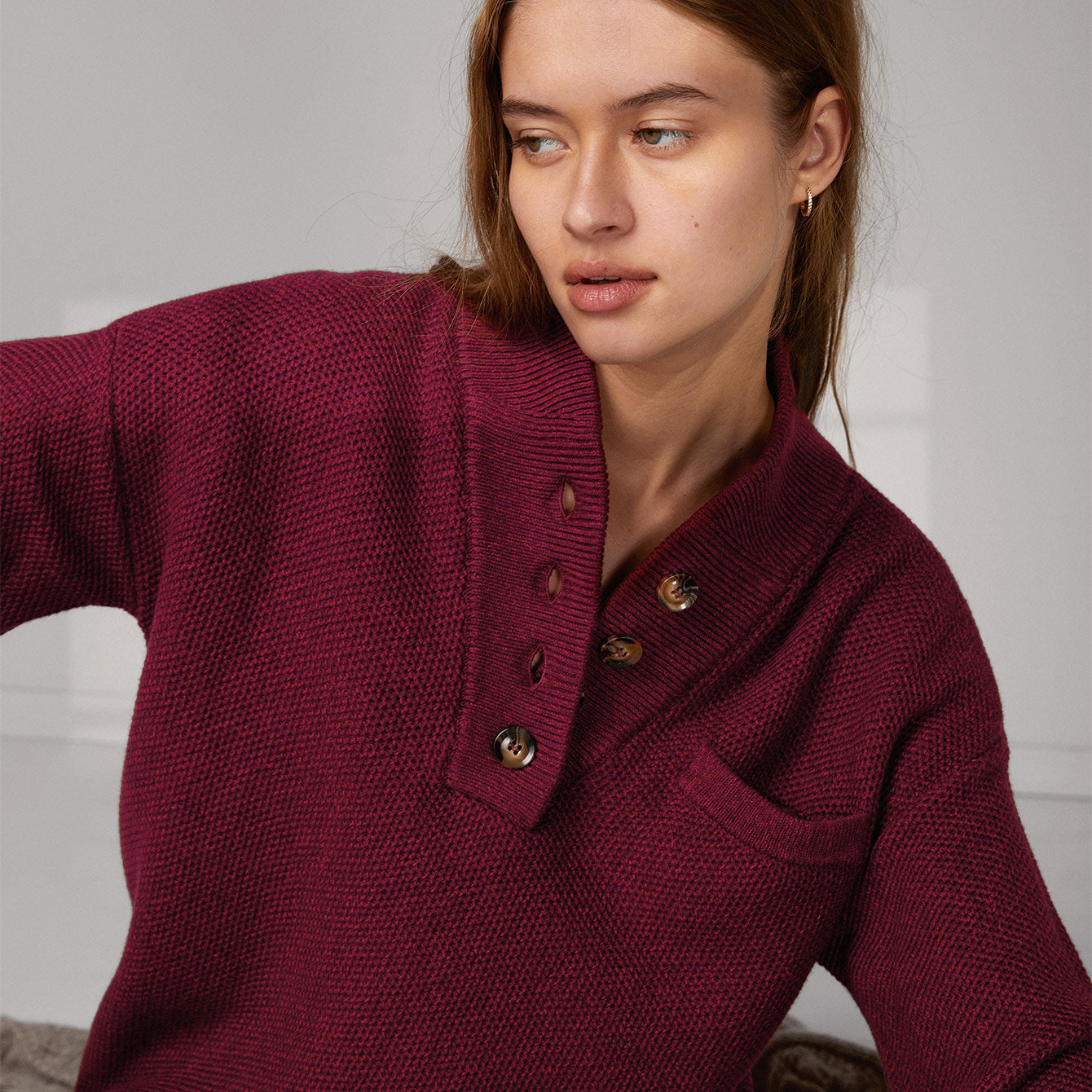 The Lunya Cotton Silk HenleySweater Is the Perfect WFH Top
