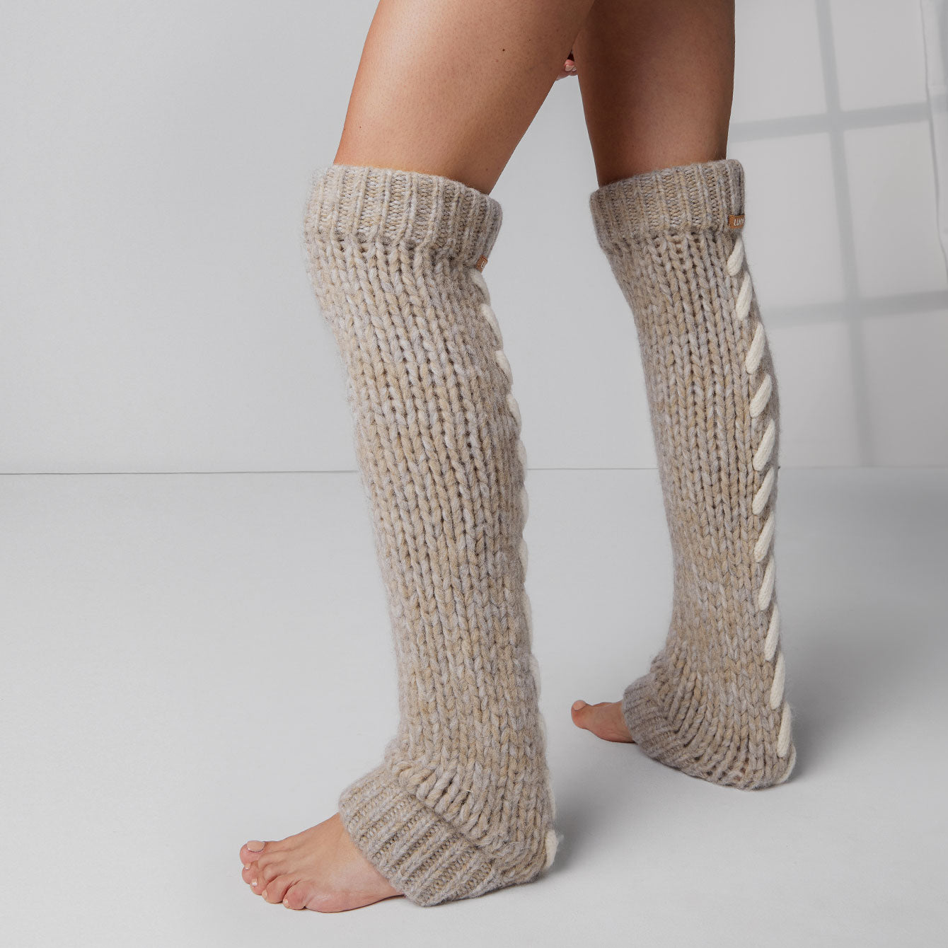 Lofty Wool Whip Stitch Leg Warmer - Toasted Marl / OS