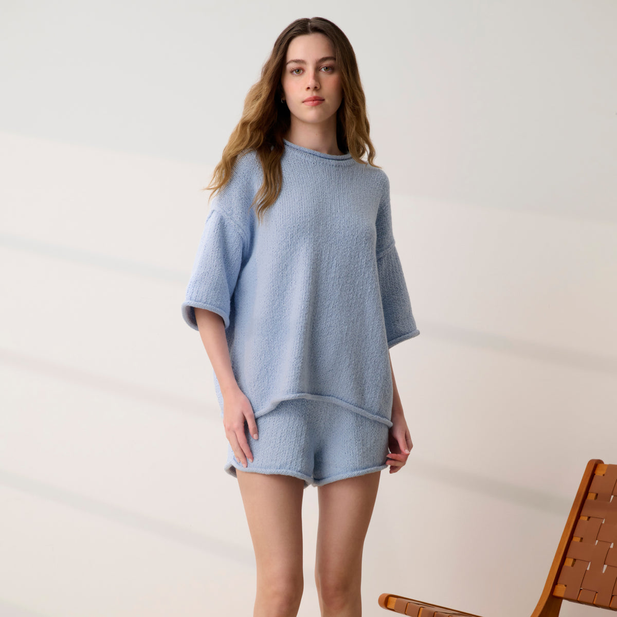 Lunya Loungewear - CLOUD COTTON SWEATER TEE #WHISPER BLUE