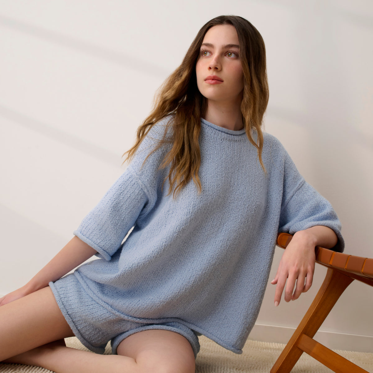 Lunya Loungewear - CLOUD COTTON SWEATER TEE #WHISPER BLUE