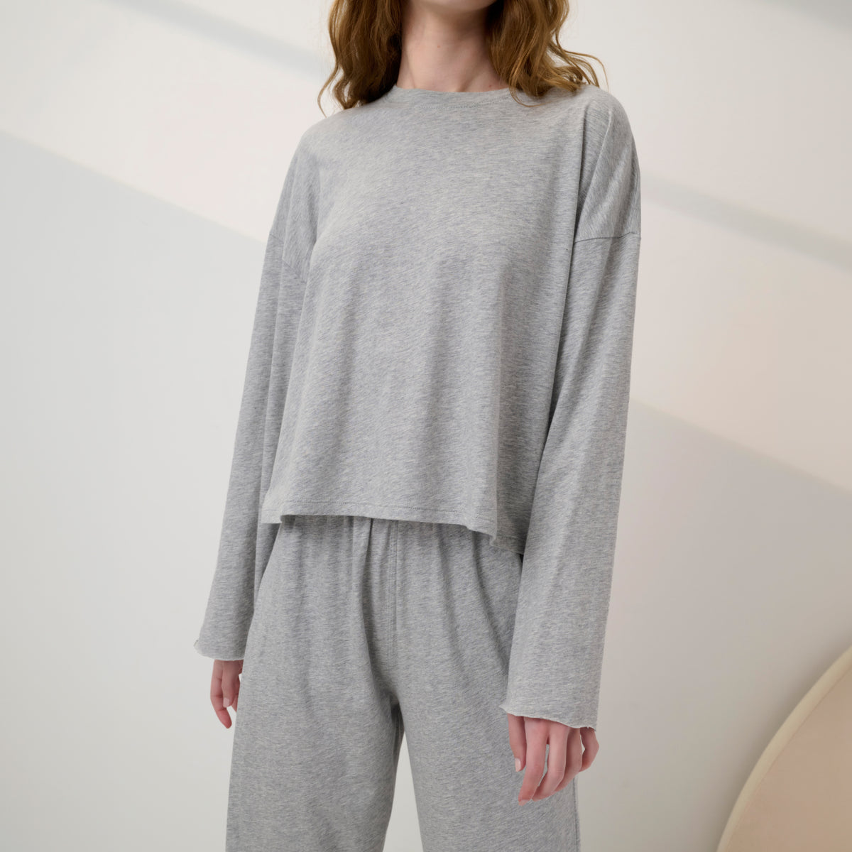 Lunya Pajamas - ORGANIC PIMA WIDE SLEEVE TEE #Storm Grey Heather