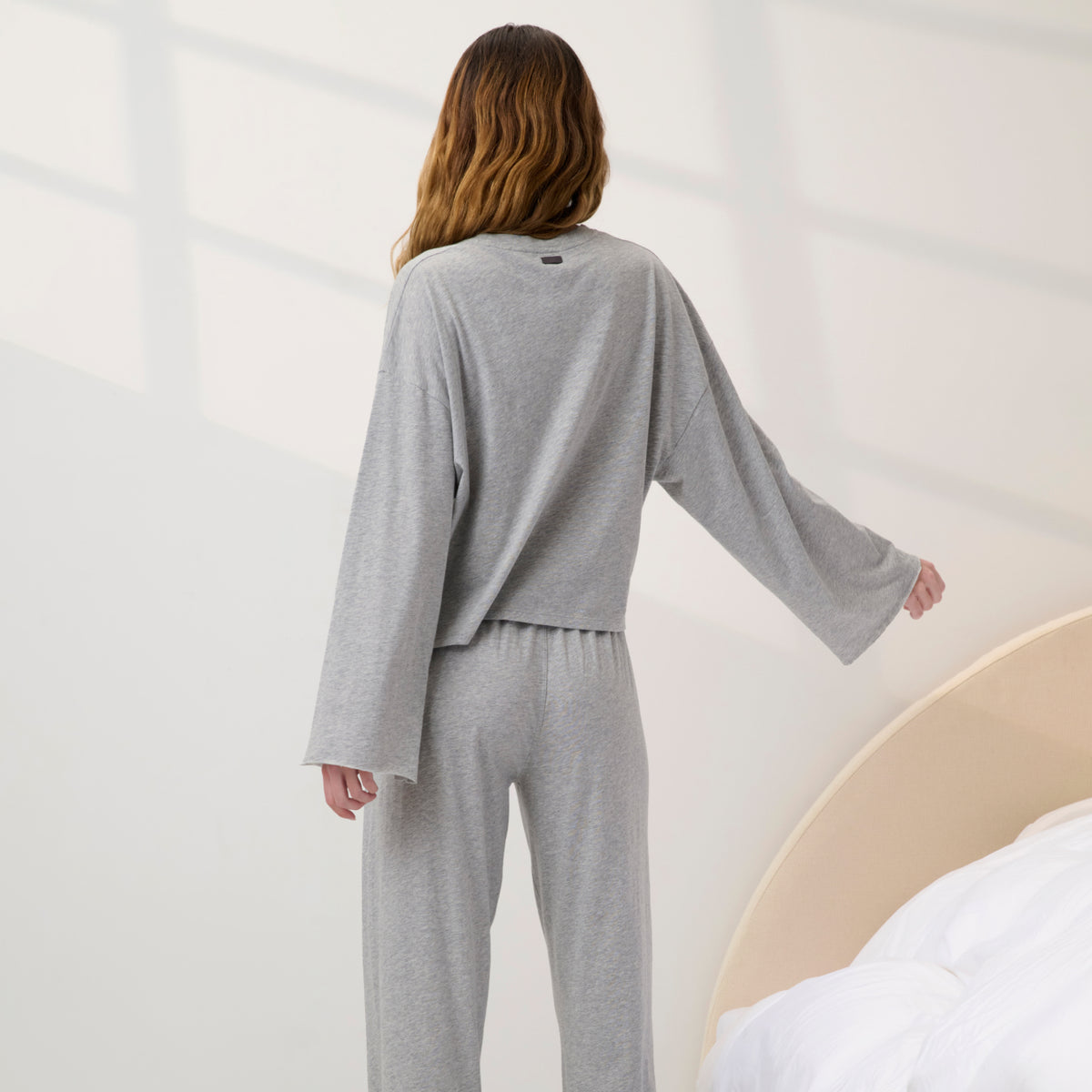 Lunya Pajamas - ORGANIC PIMA WIDE SLEEVE TEE #Storm Grey Heather