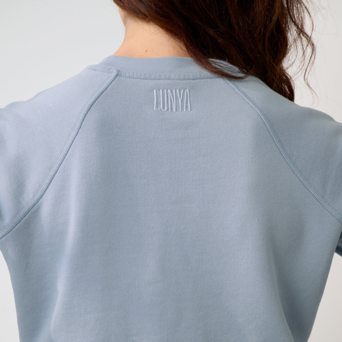 Lunya Loungewear Silksweats™ Lightweight Terry Slim Fit Raglan - #Welkin Blue