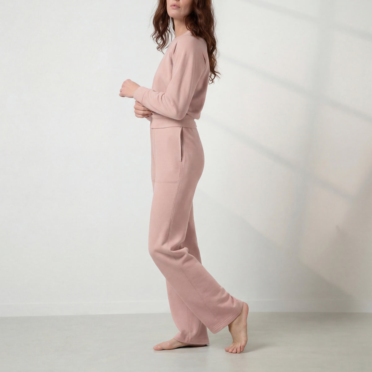 Lunya Loungewear Silksweats™ Lightweight Terry Straight Leg Pant - #Delicate Pink