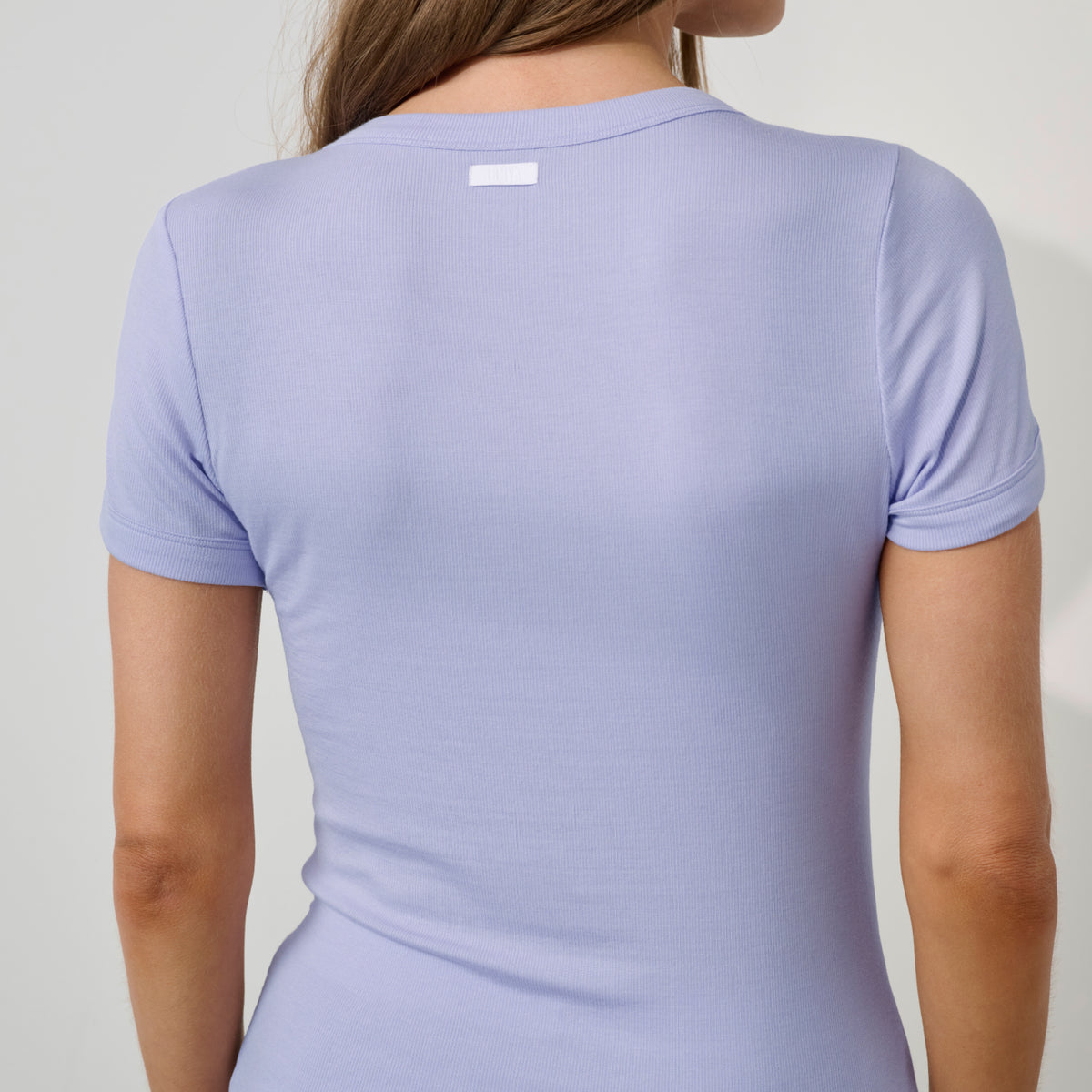 Lunya Pajamas - SOFT MODAL RIB TEE SHORT SET #QUIET LILAC