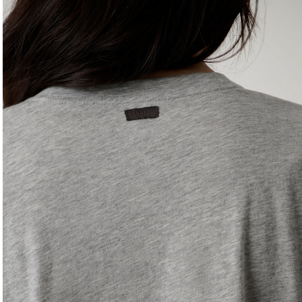 Lunya loungewear - Organic Pima Cropped Easy Tee - #Storm Grey Heather
