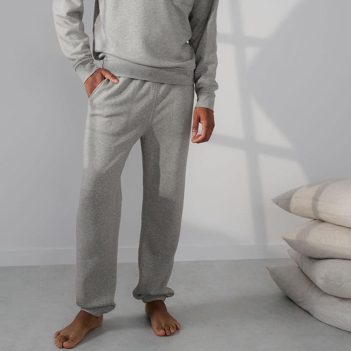 Lunya Loungewear Men's Silksweats™ Midweight Reversible Jogger - #Napping Dove Heather
