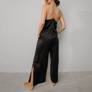 Lunya Sleepwear Washable Silk Cami Pant Set - #Immersed Black/Otium Tan