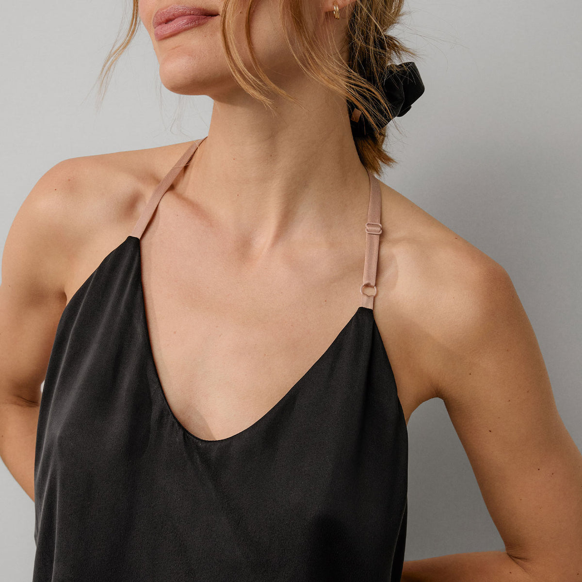 Lunya Sleepwear Washable Silk Cami Pant Set - #Immersed Black/Otium Tan