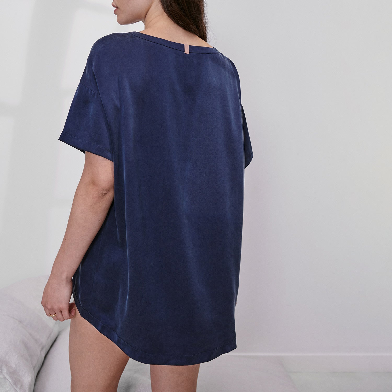 Washable Silk Tee Set - #Deep Blue