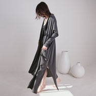 Lunya Sleepwear Organic Pima Long Cardigan - #Meditative Grey