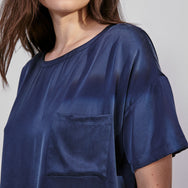 Washable Silk Tee Set - #Deep Blue