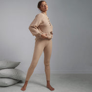 Lunya Cozy Cotton Silk Ribbed Legging - #Tranquil Tan