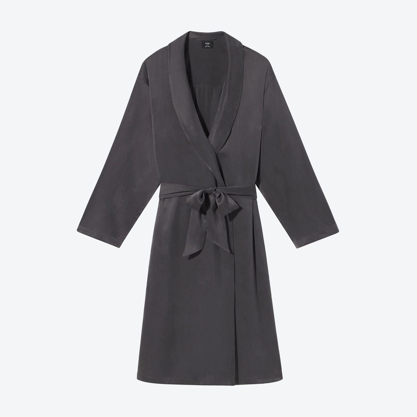 Grey sales silk robe