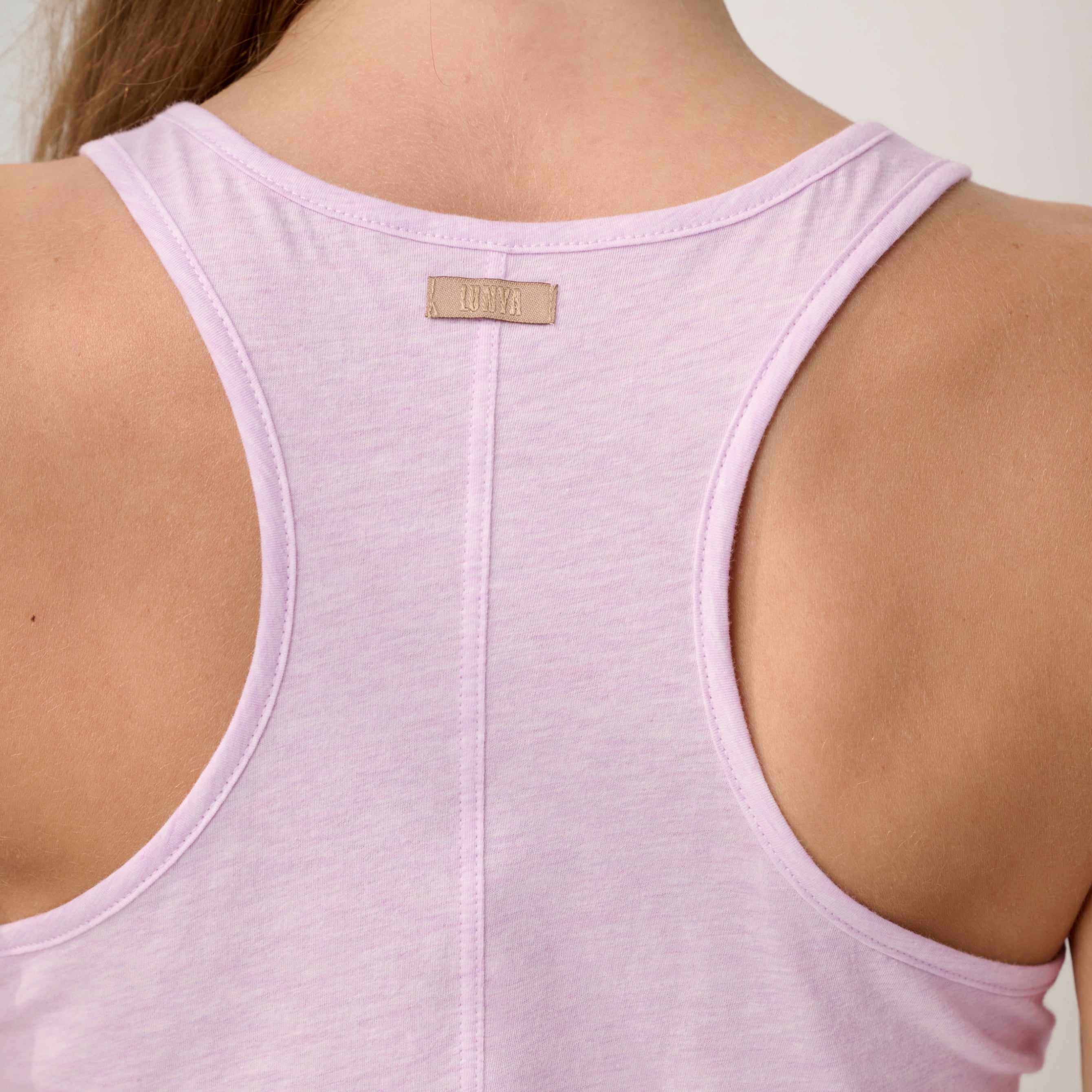 Lunya Pajamas - Organic Pima Curved Hem Tank #Dreamy Lilac Heather
