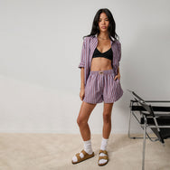 Lunya Pajamas Airy Cotton Curved Hem Boxer - #Odyssey Stripe