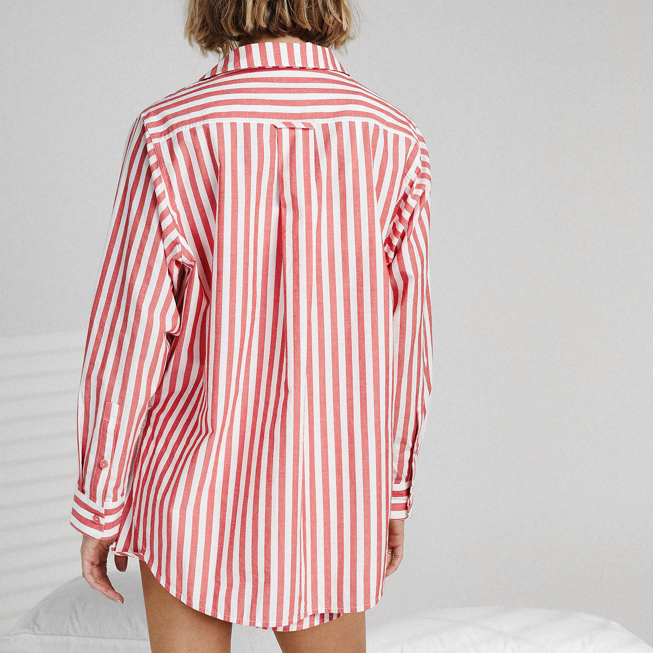 Lunya Pajamas Airy Cotton Curved Hem Shirt - #Charmed Stripe