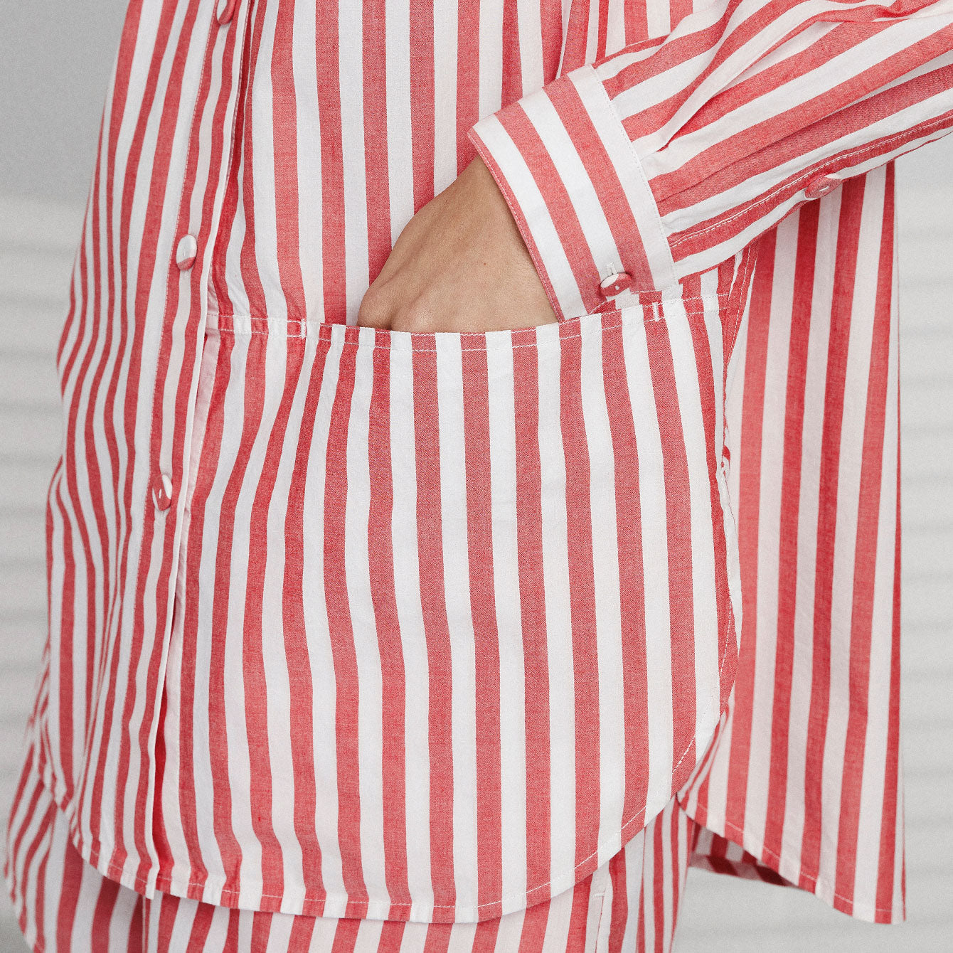 Lunya Pajamas Airy Cotton Curved Hem Shirt - #Charmed Stripe