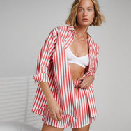 Lunya Pajamas Airy Cotton Curved Hem Shirt - #Charmed Stripe