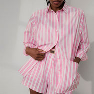 Chemise en coton aéré à ourlet arrondi