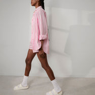 Chemise en coton aéré à ourlet arrondi