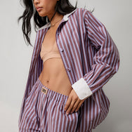 Lunya Loungewear Airy Cotton Curved Hem Shirt - #Odyssey Stripe