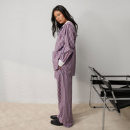 Lunya Loungewear Airy Cotton Curved Hem Shirt - #Odyssey Stripe