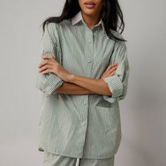 Lunya Loungewear Airy Cotton Curved Hem Shirt - #Overstory Stripe