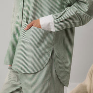 Lunya Loungewear Airy Cotton Curved Hem Shirt - #Overstory Stripe