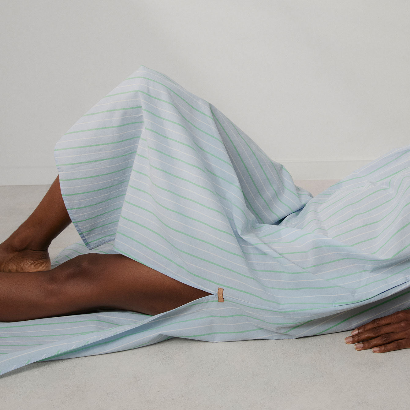Lunya Pajamas Airy Cotton Maxi Dress - #Azure Stripe