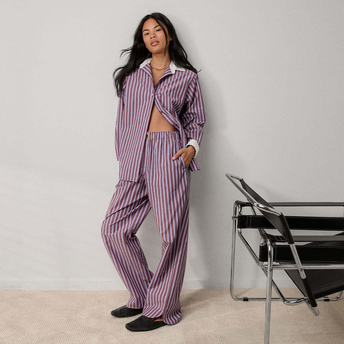 Lunya Pajamas Airy Cotton Straight Leg Pant - Odyssey Stripe
