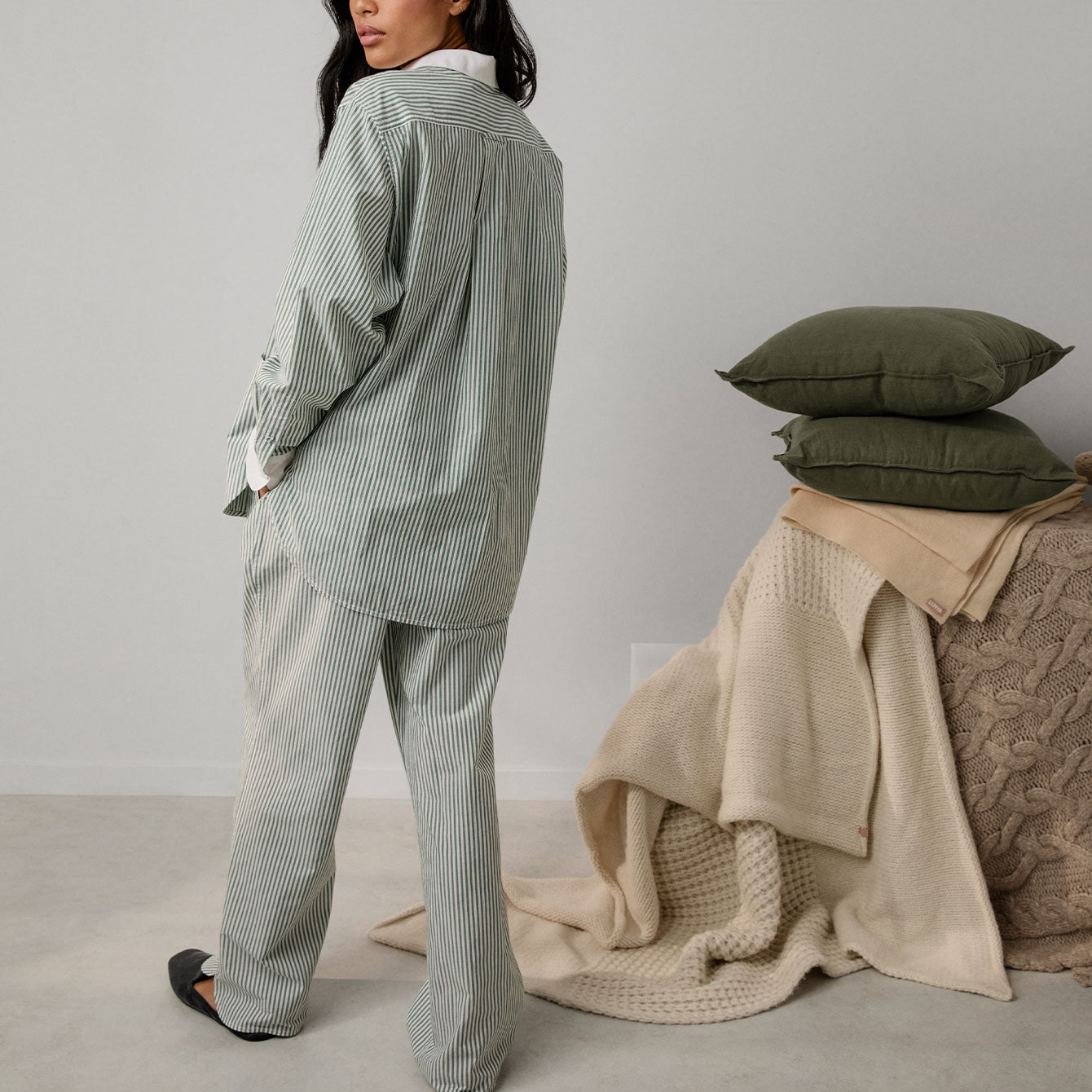 Lunya Pajamas Airy Cotton Straight Leg Pant - #Overstory Stripe