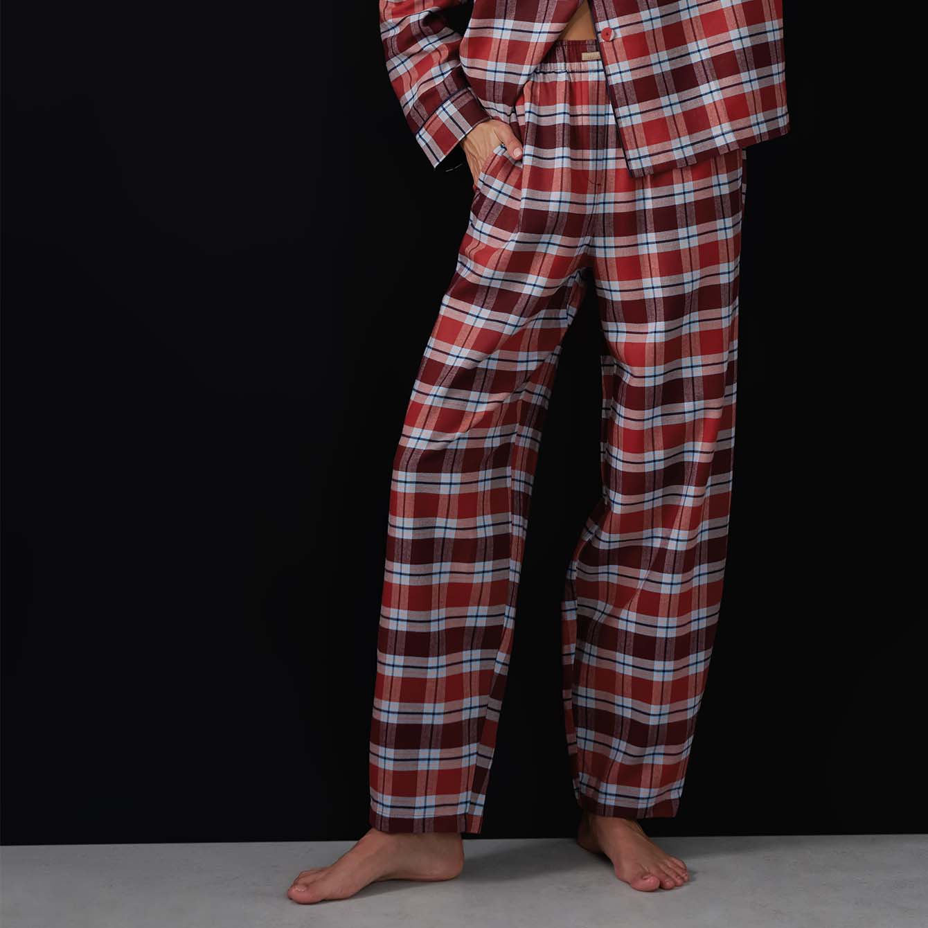 Lunya Pajamas Brushed Flannel Shaped Pant - #Rustle Plaid