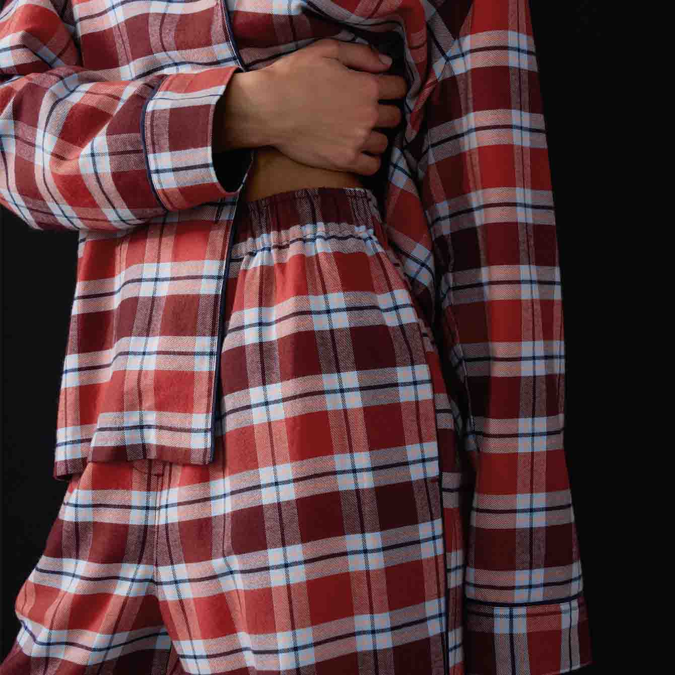 Lunya Pajamas Brushed Flannel Shaped Pant - #Rustle Plaid