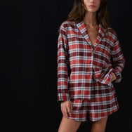 Lunya Pajamas Brushed Flannel Short - #Rustle Plaid