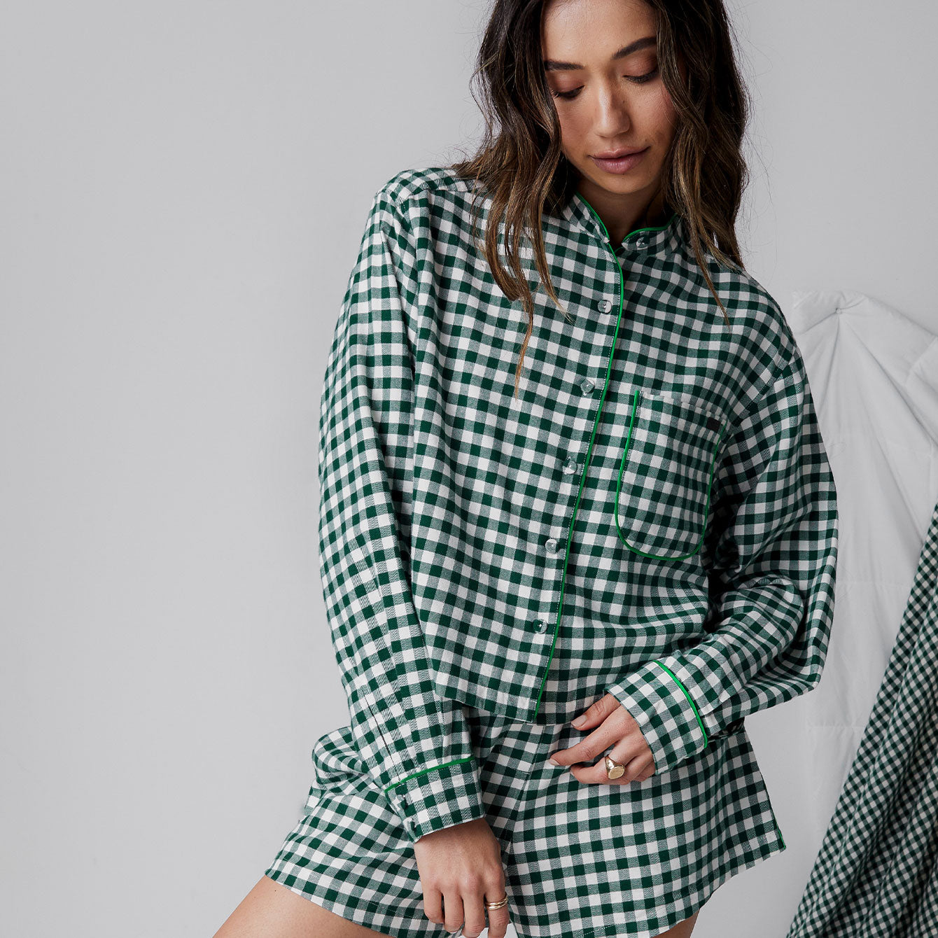 Brushed Flannel Long Sleeve Button Down - #Verdant Check