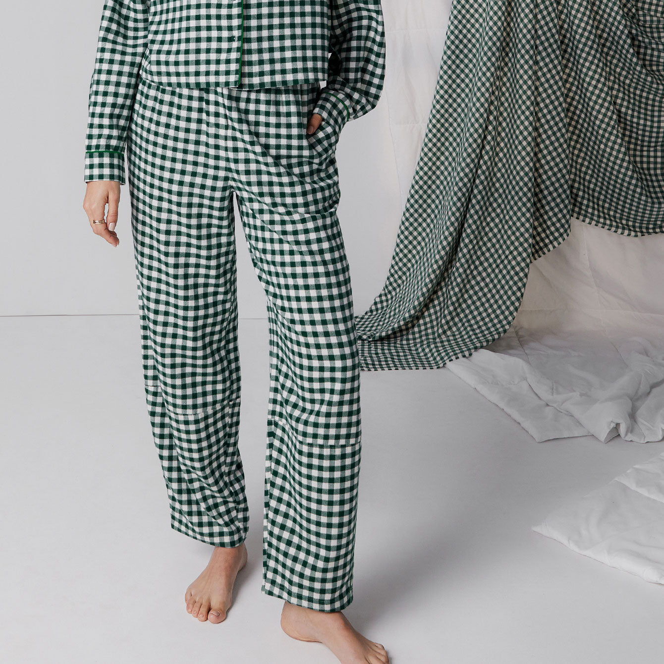 Brushed Flannel Shaped Pant - #Verdant Check