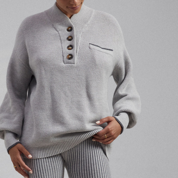 Cozy Cotton Silk Pocket Henley