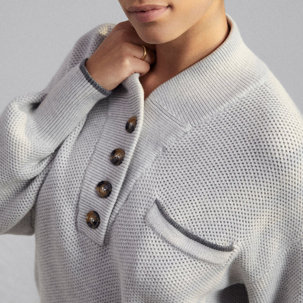 Cozy Cotton Silk Pocket Henley
