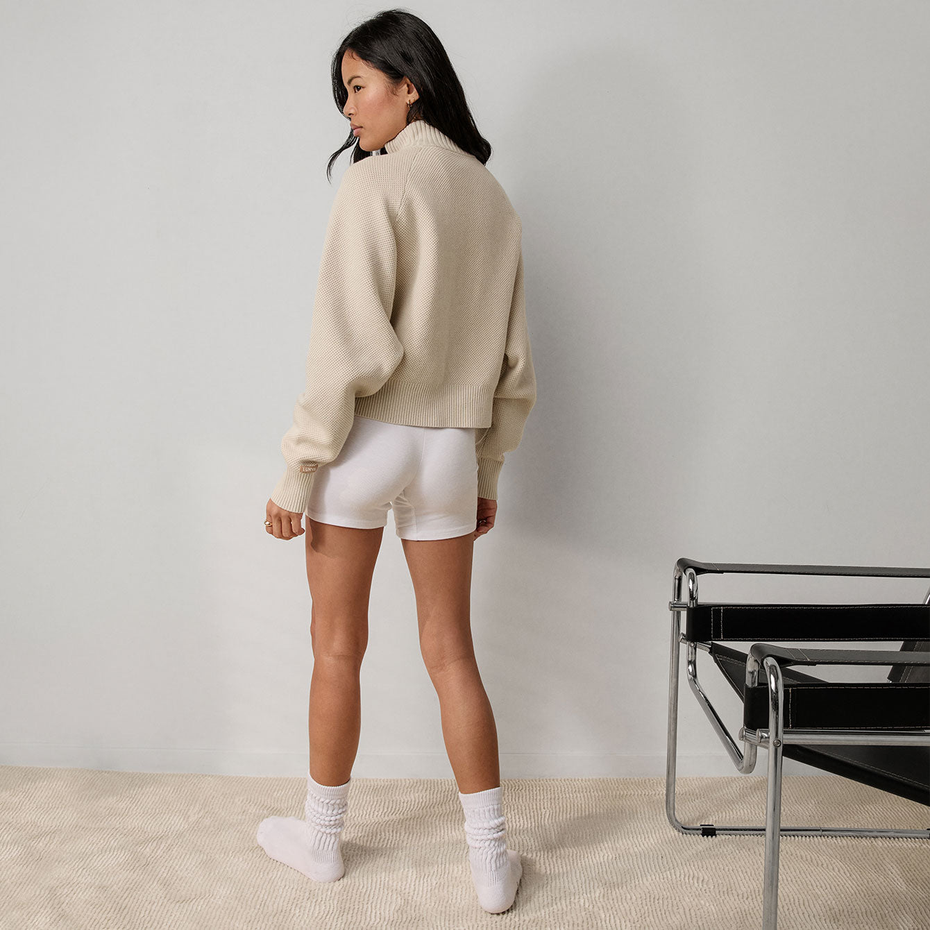 Lunya Loungewear Cottonsilk™ Bomber Zip Up - #Calm Tan