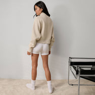 Lunya Loungewear Cottonsilk™ Bomber Zip Up - #Calm Tan