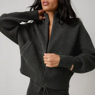 Lunya Loungewear Cottonsilk™ Bomber Zip Up - #Waving Shadow