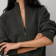 Lunya Loungewear Cottonsilk™ Bomber Zip Up - #Waving Shadow