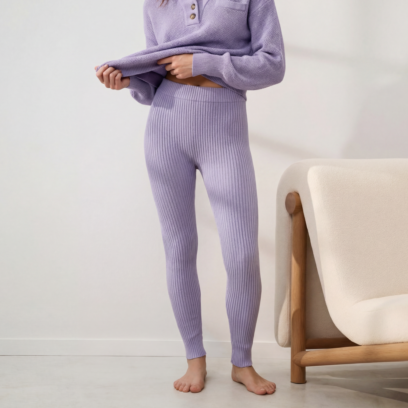Lunya Loungewear Cottonsilk™ Ribbed Legging - #Serene Violet