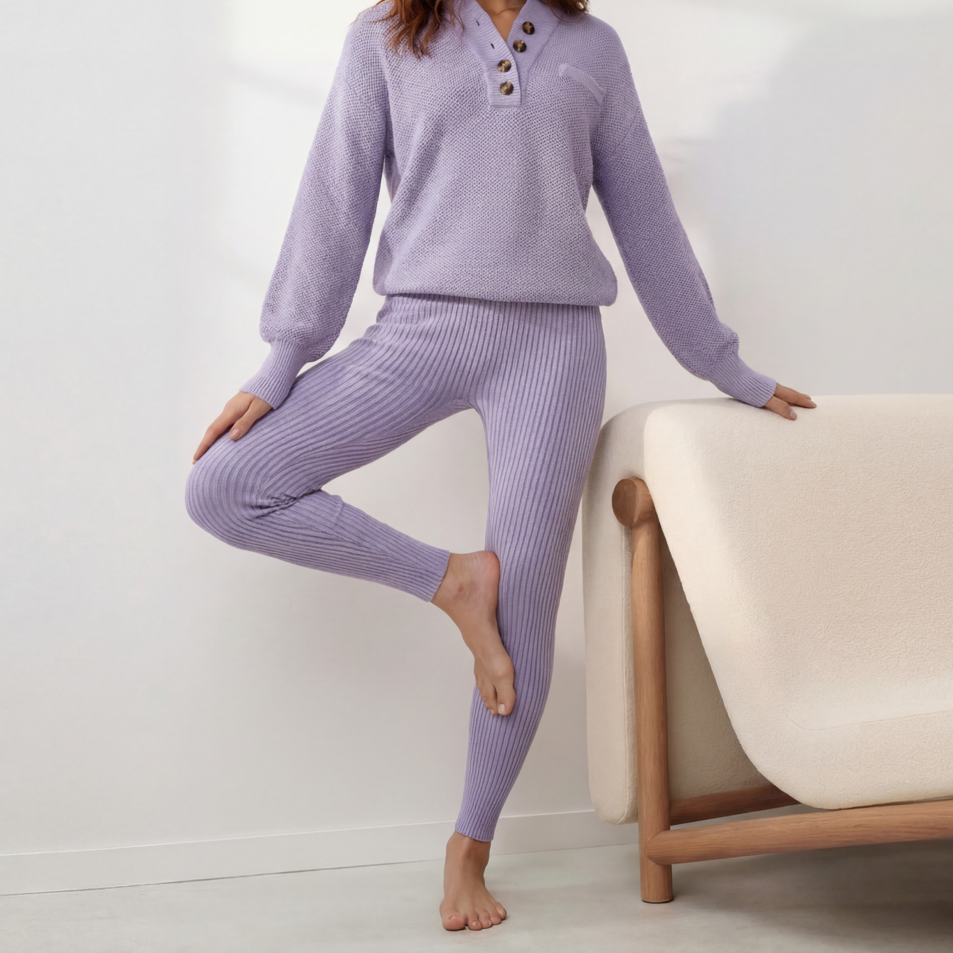 Lunya Loungewear Cottonsilk™ Ribbed Legging - #Serene Violet