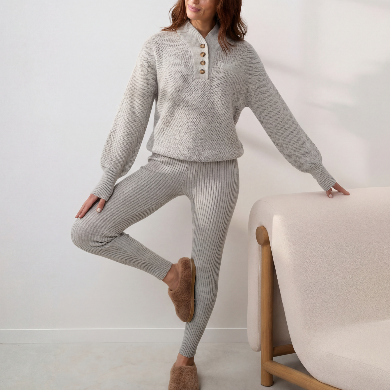 Gerippte Cottonsilk™-Leggings