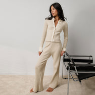 Lunya Loungewear Cottonsilk™ Ribbed Pant - #Calm Tan